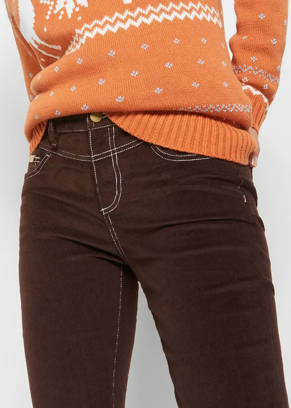 Pantalon slim en velours côtelé extensible, bonprix