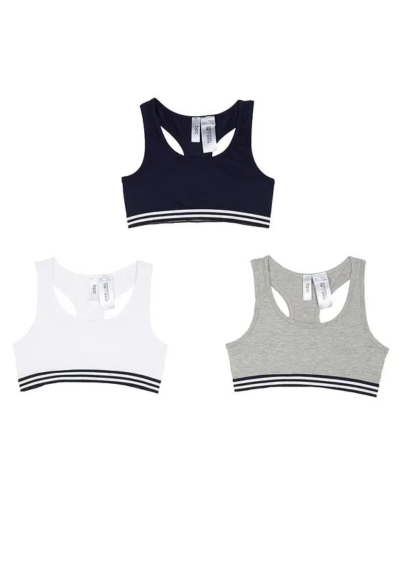 Lot de 3 brassières en coton doux, bonprix