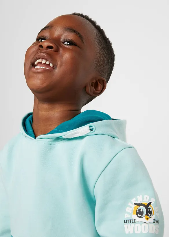 Sweat-shirt à capuche en coton mélangé doux, bonprix