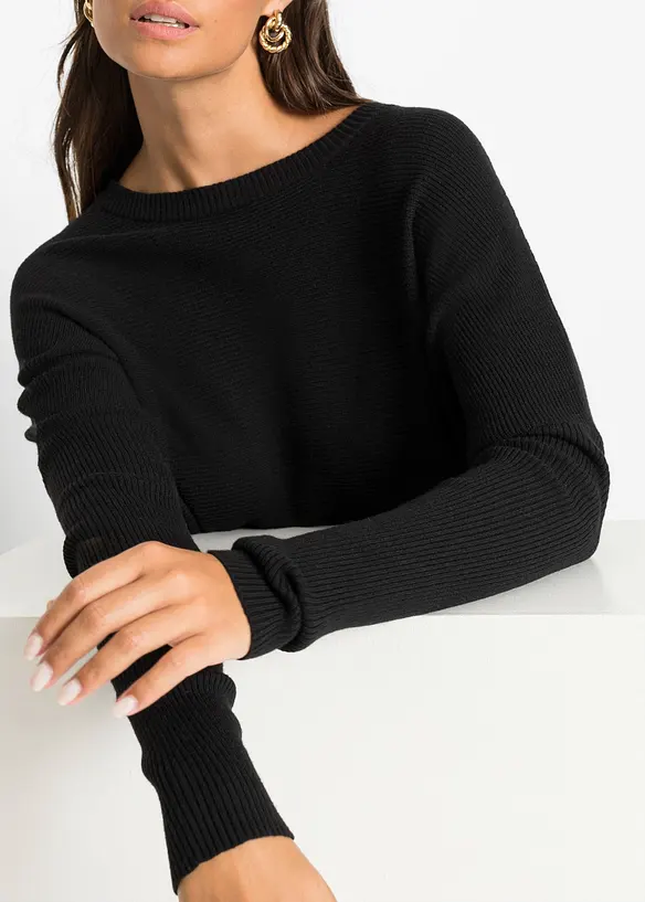 Pull long en viscose mélangée, bonprix
