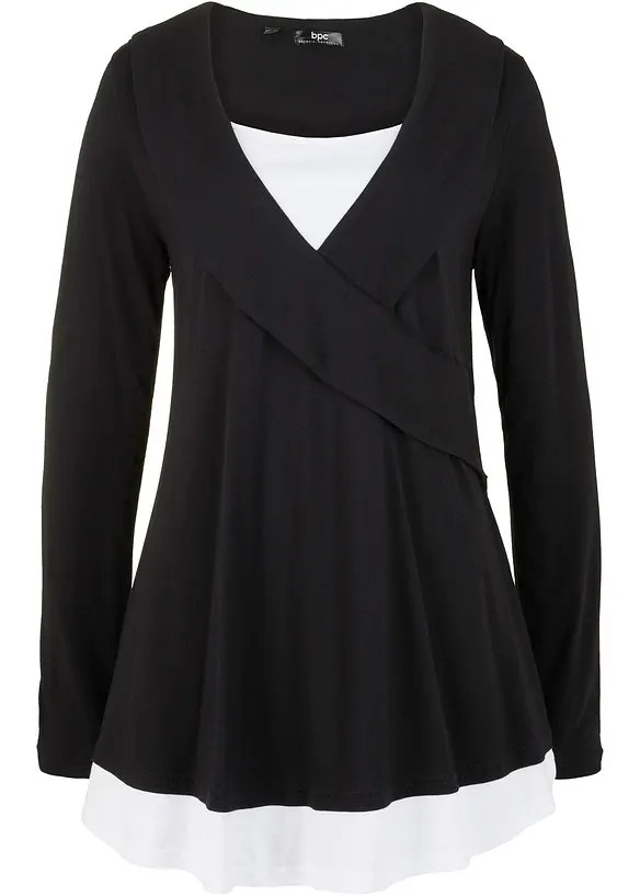 T-shirt tunique en coton et viscose, bonprix