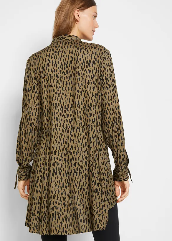 Chemisier 100% viscose, plus long derrière, bonprix