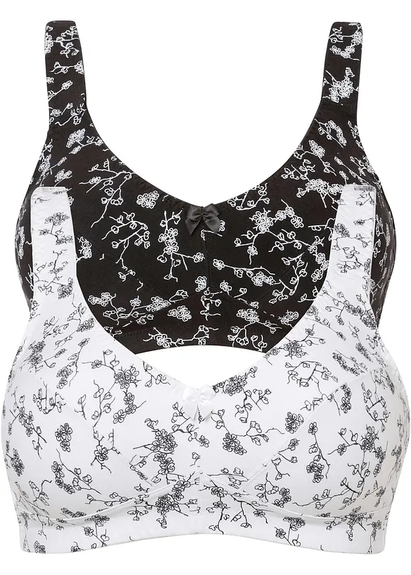 Lot de 2 soutiens-gorge coton sans armatures, bonprix