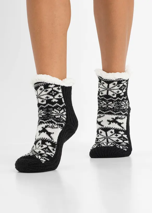 Mi-chaussettes douillettes avec doublure peluche, bpc bonprix collection