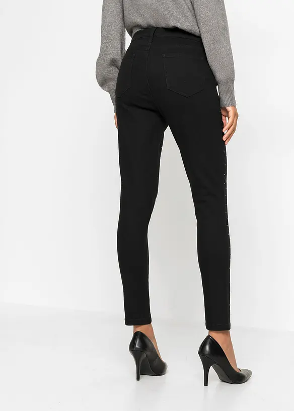 Jean extensible avec application strass, BODYFLIRT