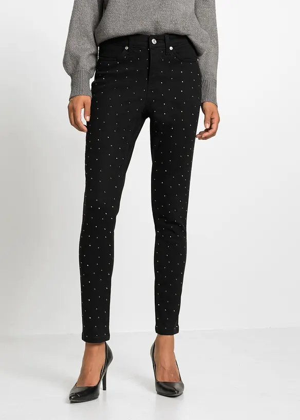Jean extensible avec application strass, BODYFLIRT