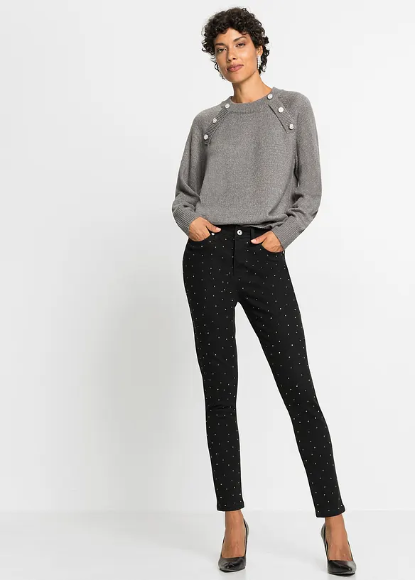 Jean extensible avec application strass, BODYFLIRT
