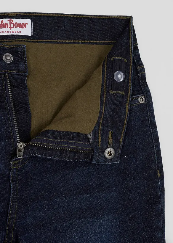 Jean chaud taille mi-haute, doublure jersey, bonprix