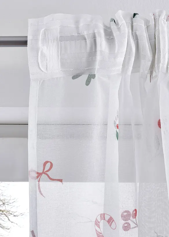 Voilage avec imprimé Noël (1 pce), bonprix