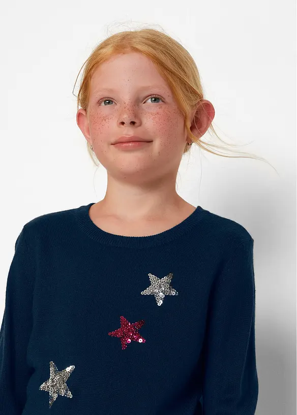 Pull en fine maille à sequins, bonprix