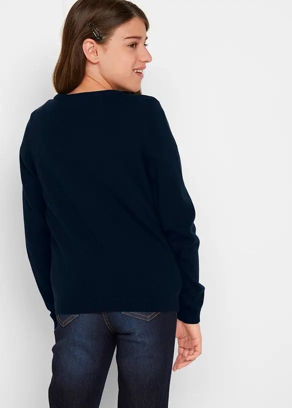 Gilet fille en fine maille &agrave; sequins, bonprix