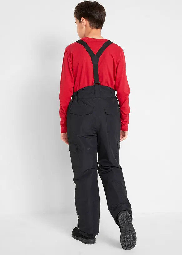Pantalon cargo de ski imperméable à bretelles et doublure chaude, bonprix