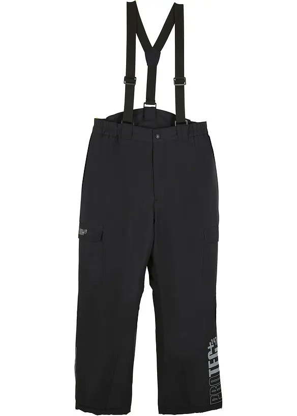 Pantalon cargo de ski imperméable à bretelles et doublure chaude, bonprix