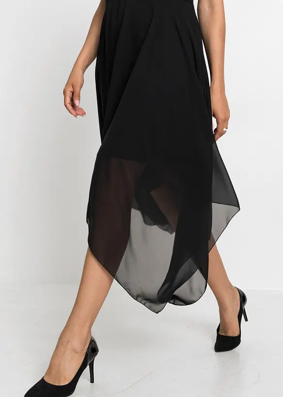 Robe midi en mousseline rehaussée de sequins, bonprix