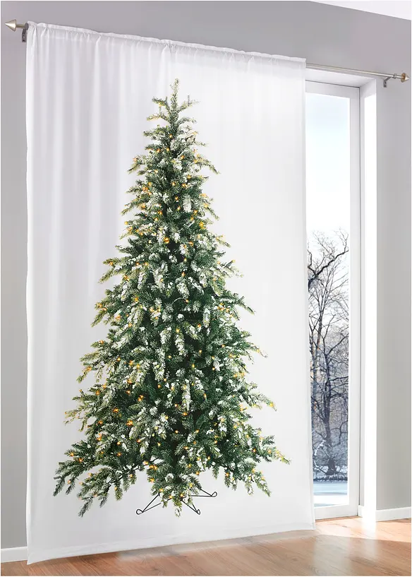 Rideau LED à imprimé sapin de Noël (1 pce), bonprix