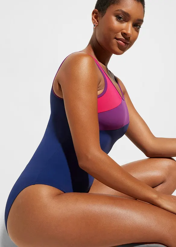 Maillot 1 pi&egrave;ce sportif avec empi&egrave;cements contrastants, bonprix