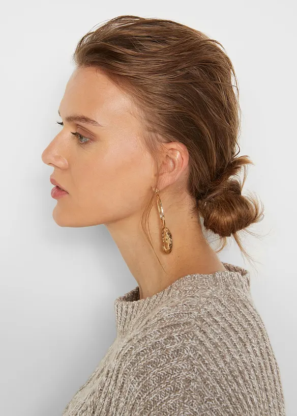 Pull oversize à torsades, bonprix