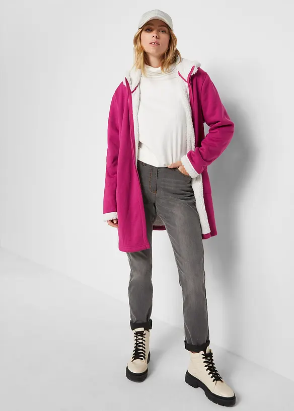 Sweat zipp&eacute; &agrave; capuche avec polaire peluche, bonprix