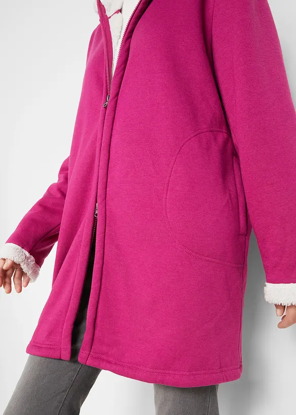 Sweat zipp&eacute; &agrave; capuche avec polaire peluche, bonprix