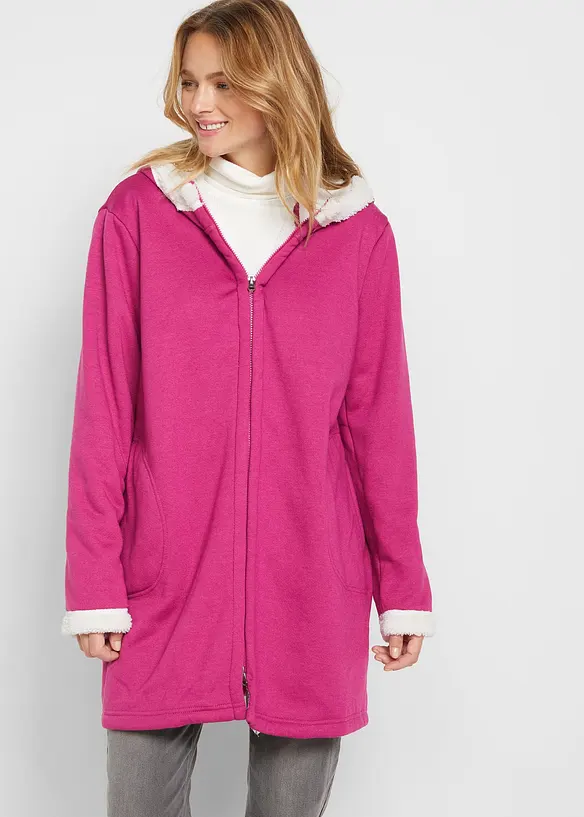 Sweat zipp&eacute; &agrave; capuche avec polaire peluche, bonprix