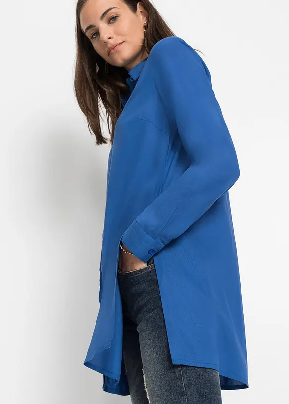 Chemisier long en viscose fluide, fendu sur les côtés, bonprix