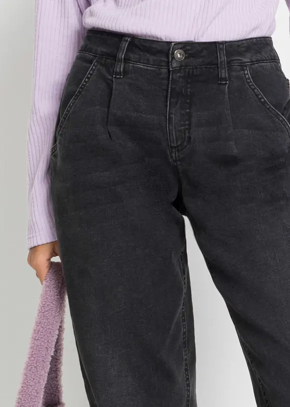 Jean Barrel, taille mi-haute, extensible, bonprix