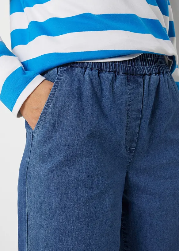 Jean mom, taille haute élastiquée, bonprix