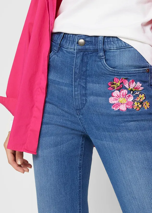 Jean bootcut, taille haute et élastiquée, bonprix