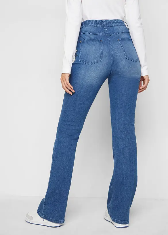 Jean bootcut, taille haute et élastiquée, bonprix