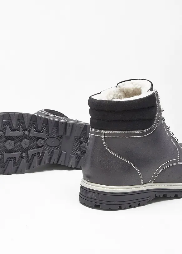 Boots fourr&eacute;es &agrave; lacets, bonprix