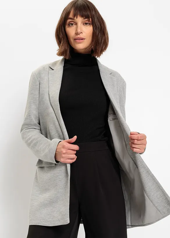 Blazer long en jersey avec poches, bonprix