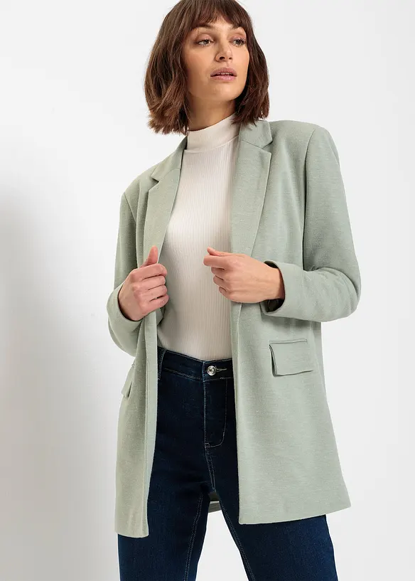 Blazer long en jersey avec poches, bonprix