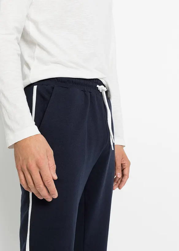 Lot de 2 pantalons de jogging à détails contrastants, bonprix