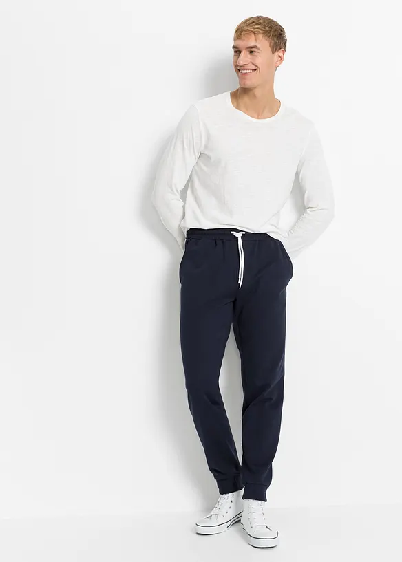 Lot de 2 pantalons de jogging à détails contrastants, bonprix