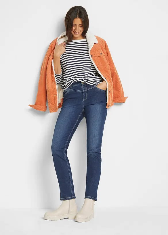 T-shirt manches longues oversize avec boutons, bonprix