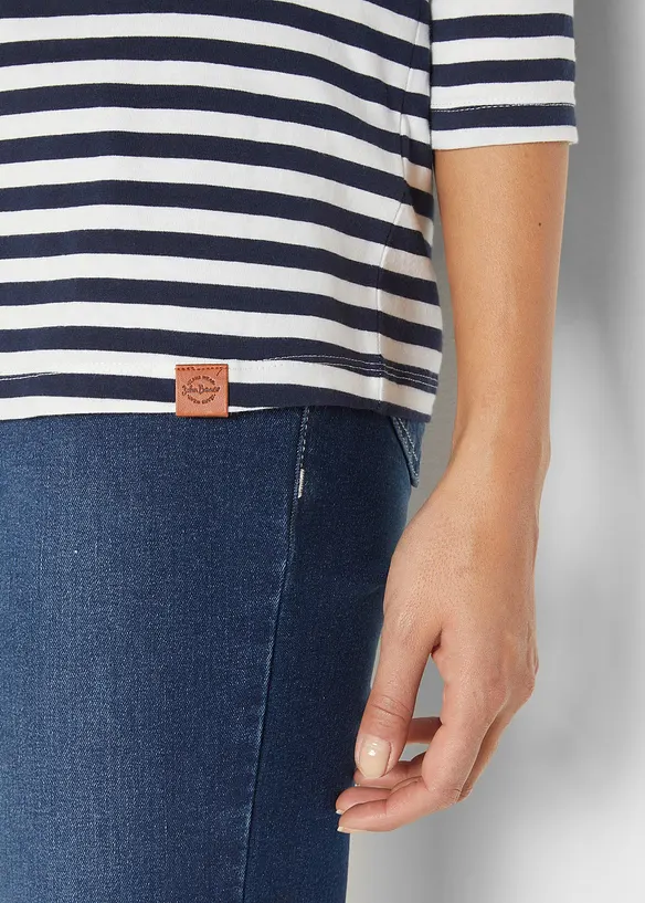 T-shirt manches longues oversize avec boutons, bonprix