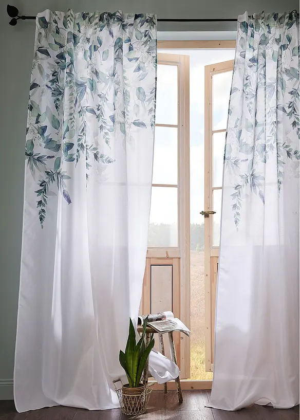 Rideau à imprimé végétal (1 pce.), bonprix