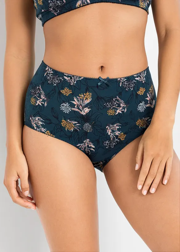 Lot de 4 slips taille haute coton, bonprix