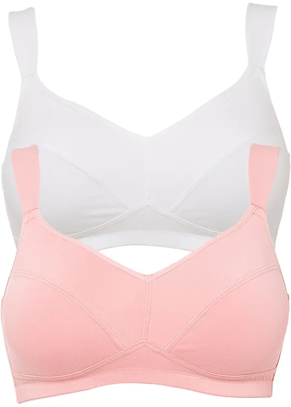 Lot de 2 soutiens-gorge coton sans armatures, bonprix