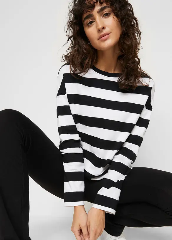 T-shirt manches longues 100% coton interlock, bonprix