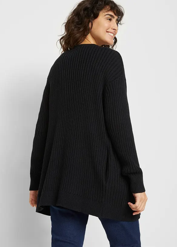 Veste en maille c&ocirc;tel&eacute;e, bonprix