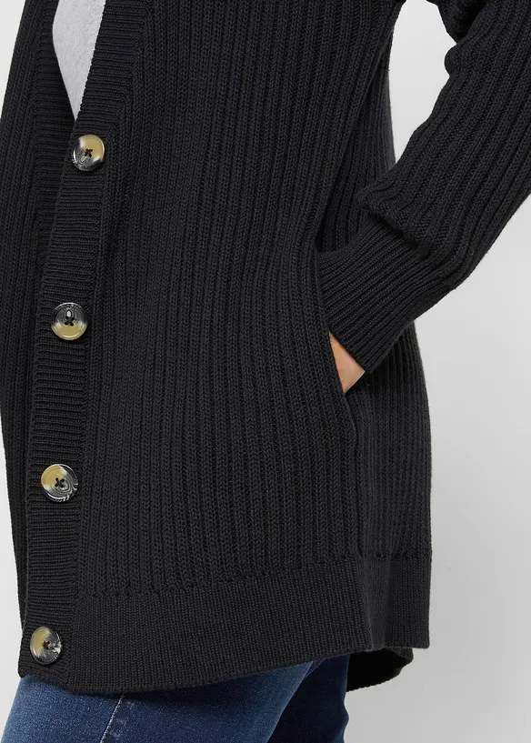 Veste en maille c&ocirc;tel&eacute;e, bonprix