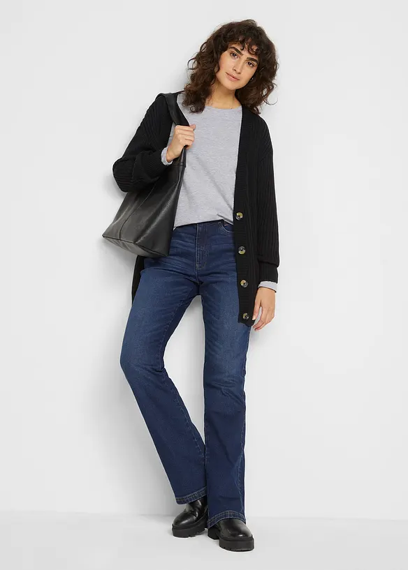 Veste en maille c&ocirc;tel&eacute;e, bonprix