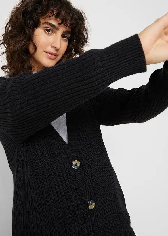 Veste en maille c&ocirc;tel&eacute;e, bonprix