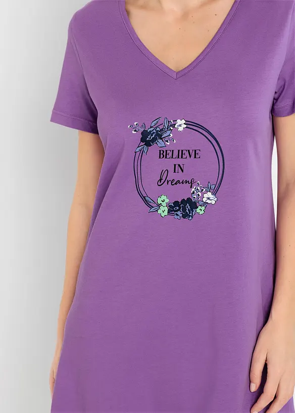 Lot de 2 chemises de nuit 100% coton, bonprix