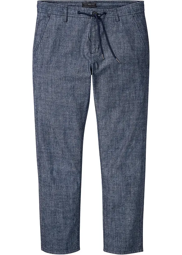 Chino regular et droit en chambray, bonprix