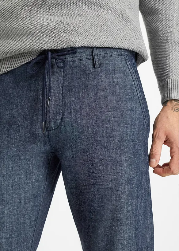 Chino regular et droit en chambray, bonprix