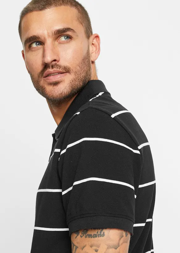 Lot de 2 polos en maille piquée, 100% coton, bonprix