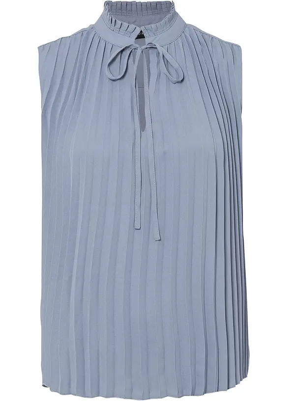 Blouse plissée sans manches, bonprix