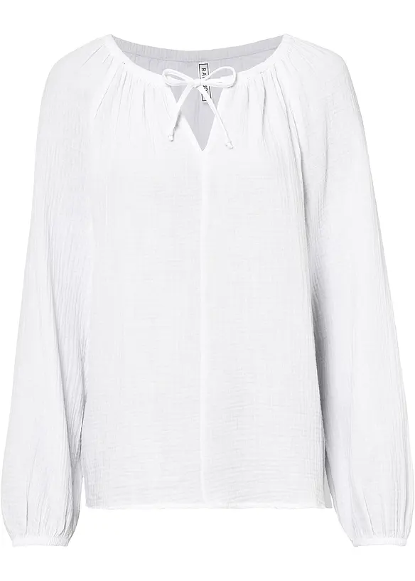 Blouse ample en gaze de coton, bonprix